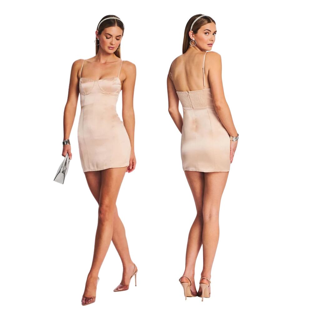 Retrofete Cosmo Mini Dress Satin Party Cocktail Evening Hoco Spring XL